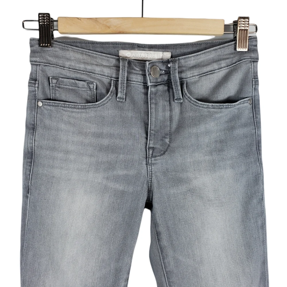 Athleta Grey SCULPTEK Skinny Jeans Tights Grey Wash Movement Size 2P - Picture 9 of 15